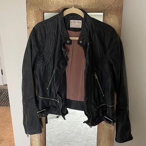 Free People black leather jacket